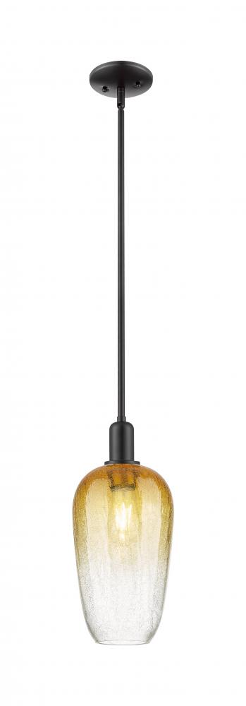 Brookhaven Flute - 1 Light - 6 inch - Matte Black - Mini Pendant