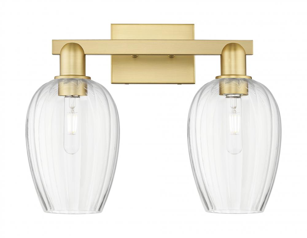 Preston - 2 Light - 16 inch - Satin Gold - Bath Vanity Light
