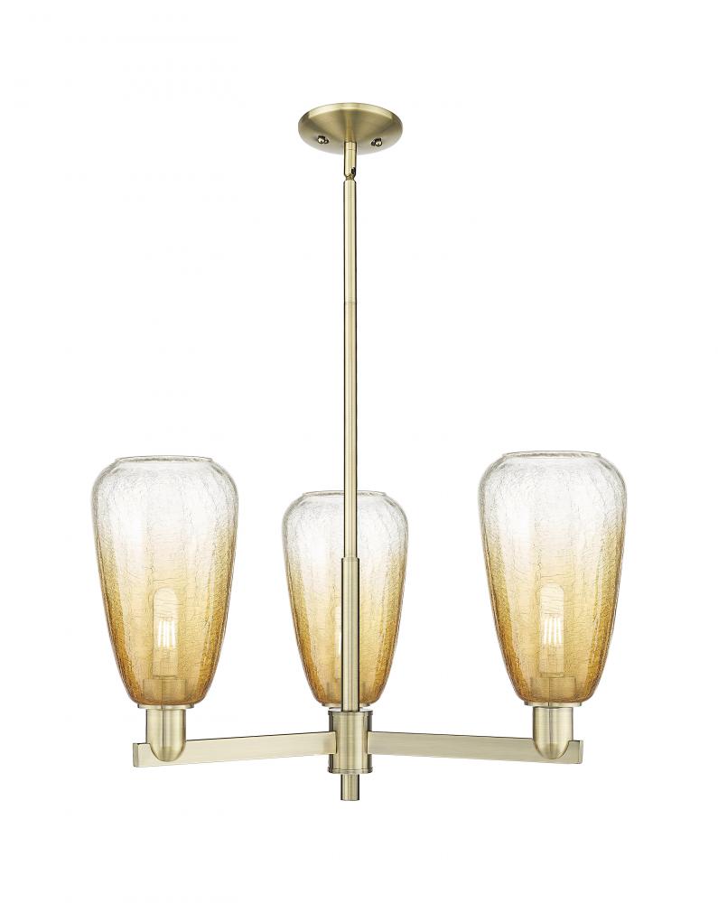 Brookhaven Almond - 3 Light - 18 inch - Antique Brass - Flush Mount