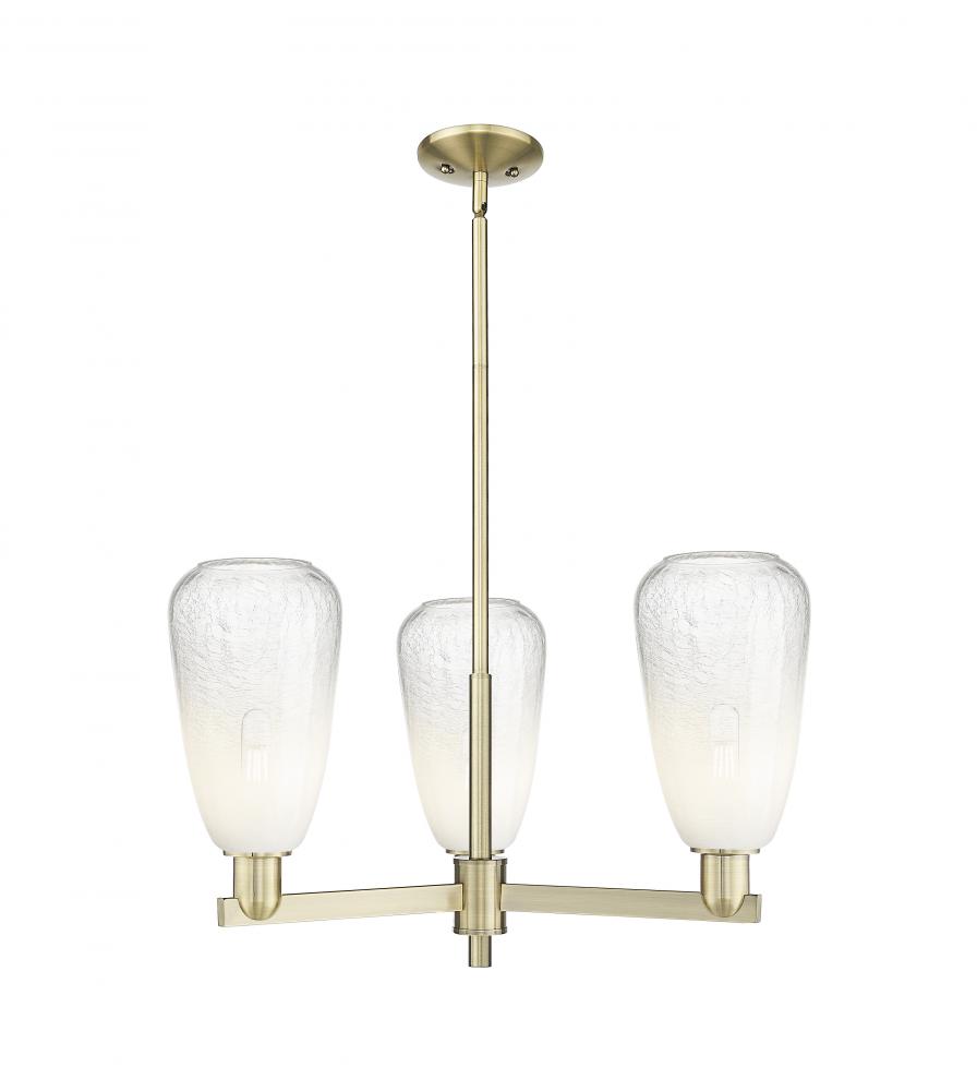 Brookhaven Almond - 3 Light - 18 inch - Antique Brass - Flush Mount
