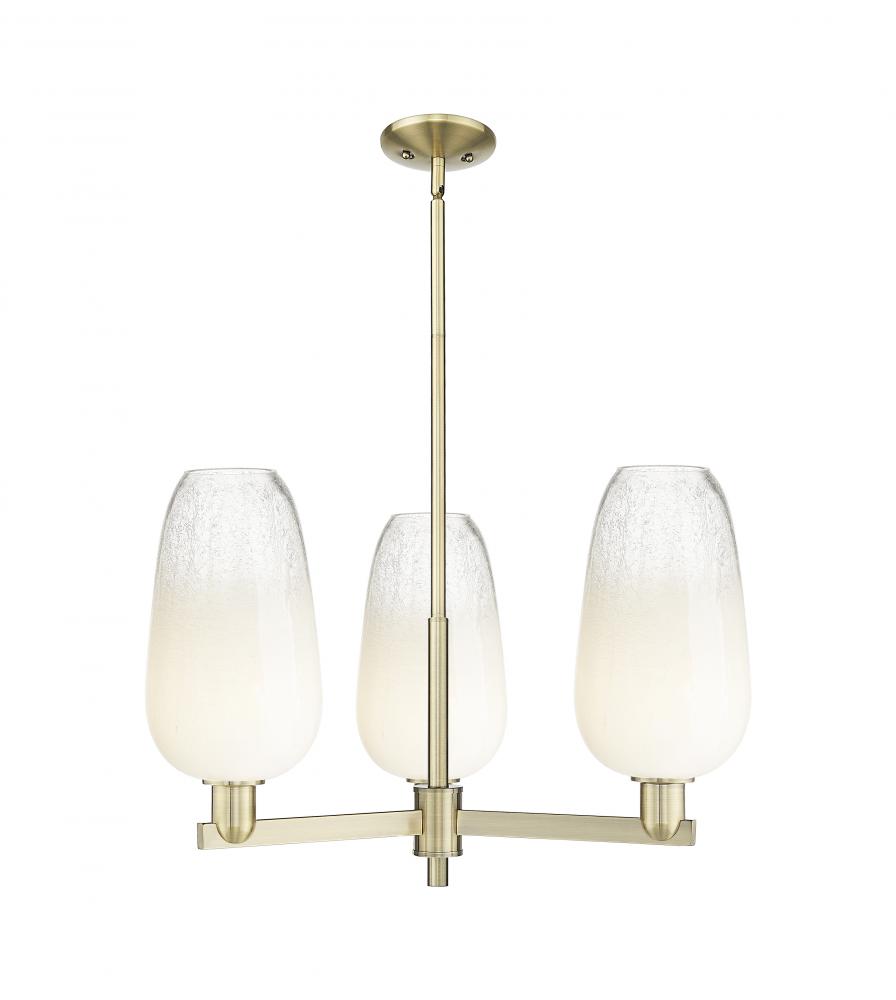 Brookhaven Flute - 3 Light - 18 inch - Antique Brass - Flush Mount