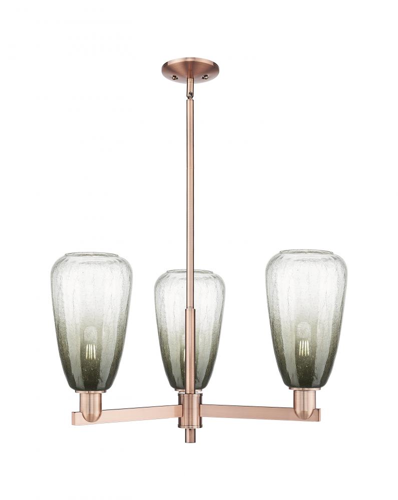 Brookhaven Almond - 3 Light - 18 inch - Antique Copper - Flush Mount
