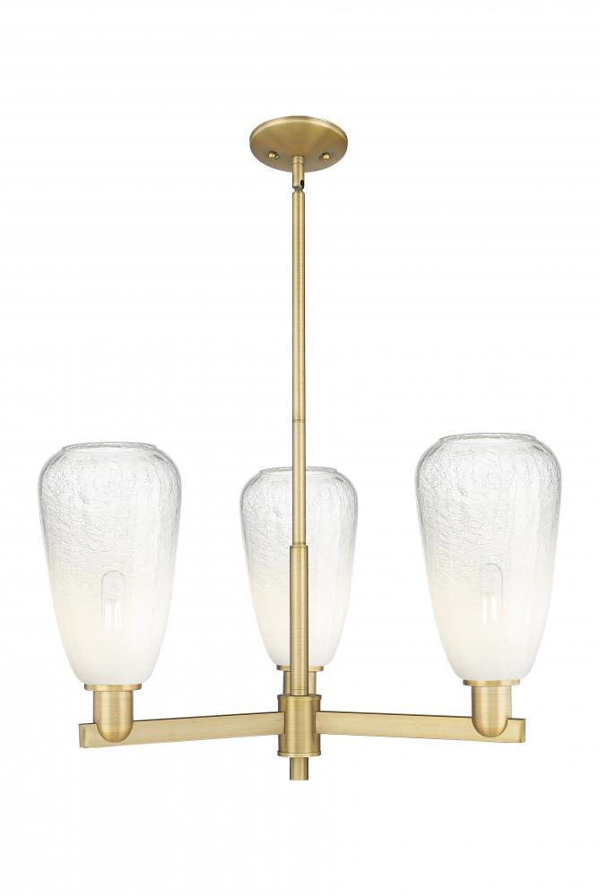 Brookhaven Almond - 3 Light - 18 inch - Brushed Brass - Flush Mount
