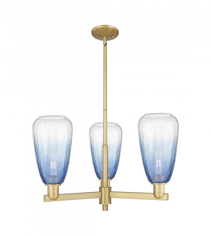 Brookhaven Almond - 3 Light - 18 inch - Brushed Brass - Flush Mount