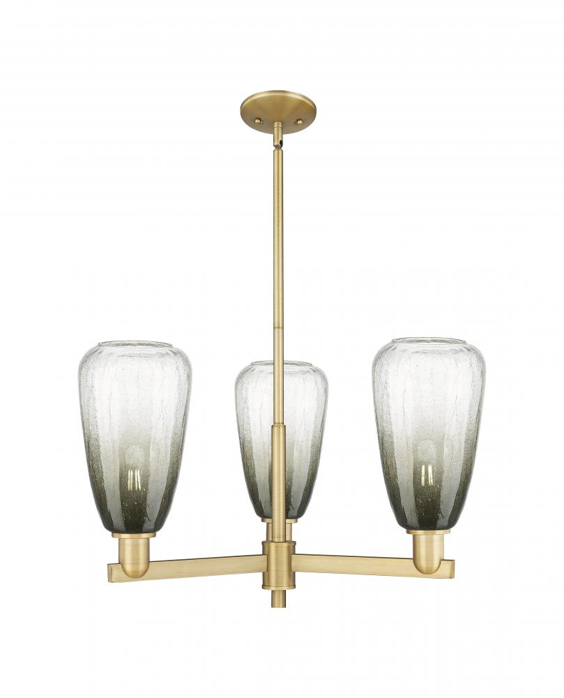 Brookhaven Almond - 3 Light - 18 inch - Brushed Brass - Flush Mount
