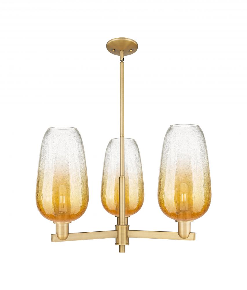 Brookhaven Flute - 3 Light - 18 inch - Brushed Brass - Flush Mount