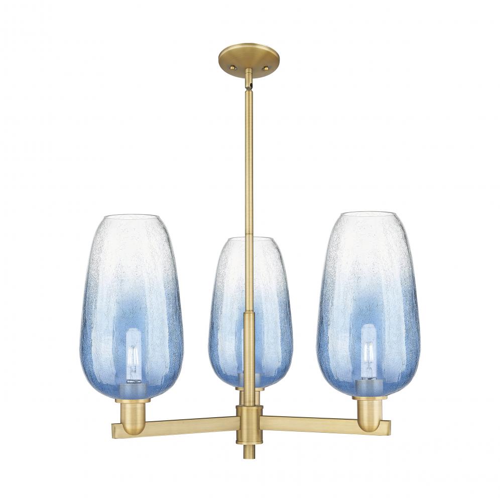 Brookhaven Flute - 3 Light - 18 inch - Brushed Brass - Flush Mount