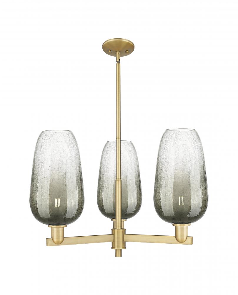 Brookhaven Flute - 3 Light - 18 inch - Brushed Brass - Flush Mount