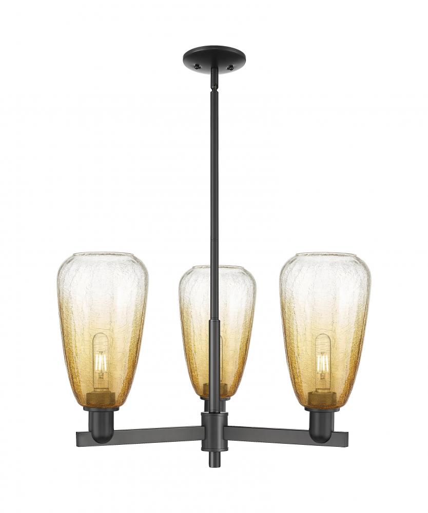 Brookhaven Almond - 3 Light - 18 inch - Matte Black - Flush Mount
