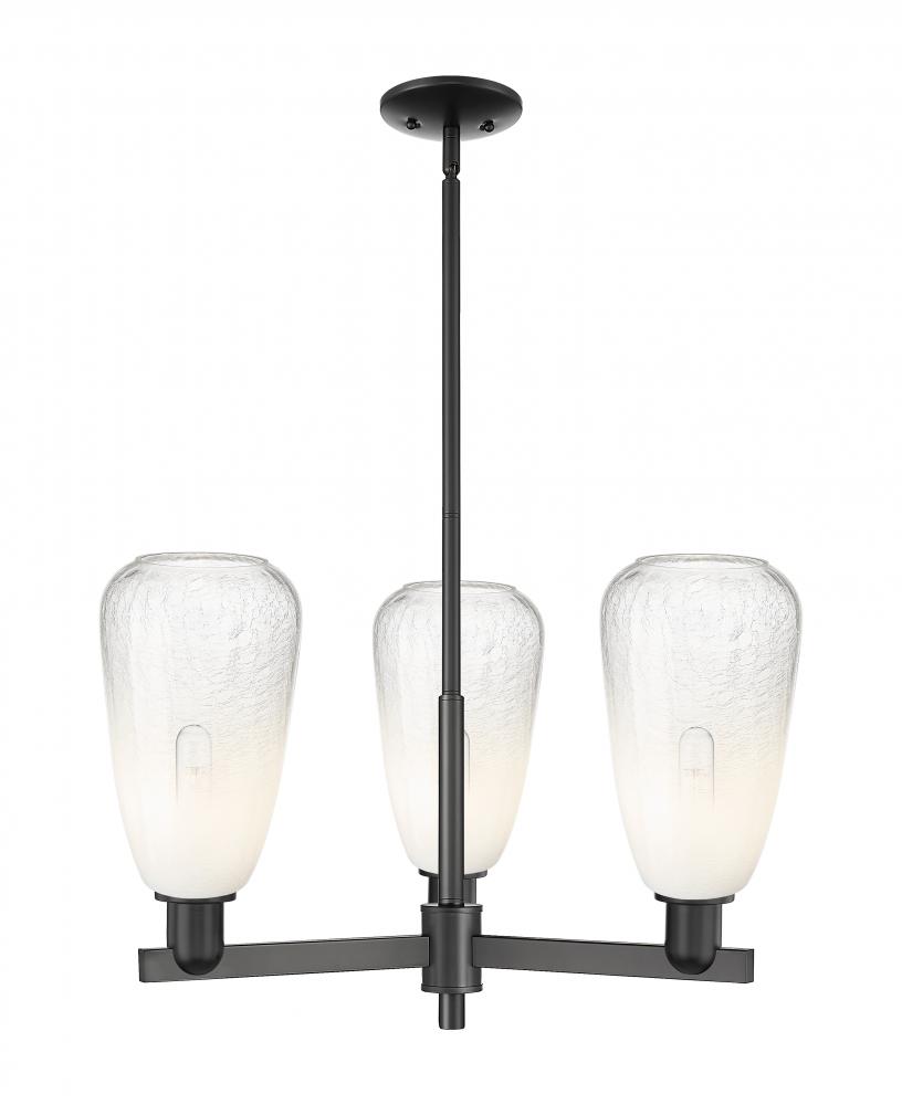 Brookhaven Almond - 3 Light - 18 inch - Matte Black - Flush Mount
