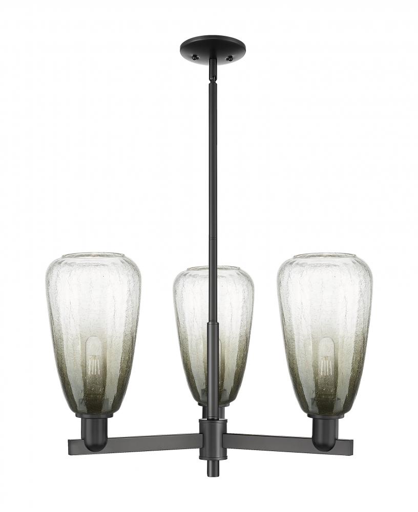 Brookhaven Almond - 3 Light - 18 inch - Matte Black - Flush Mount
