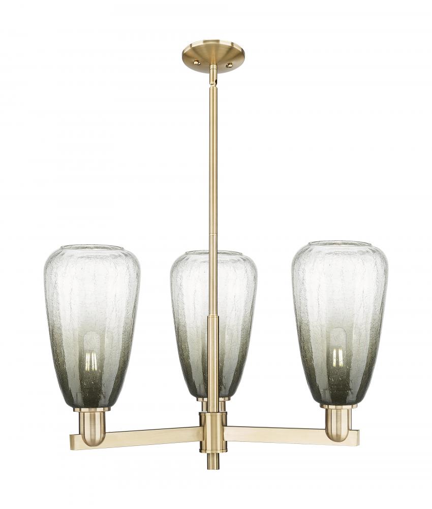 Brookhaven Almond - 3 Light - 18 inch - Satin Nickel - Flush Mount