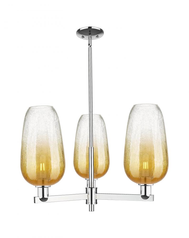 Brookhaven Flute - 3 Light - 18 inch - Polished Chrome - Flush Mount