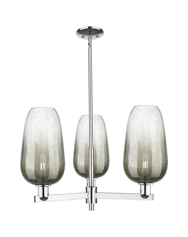 Brookhaven Flute - 3 Light - 18 inch - Polished Chrome - Flush Mount