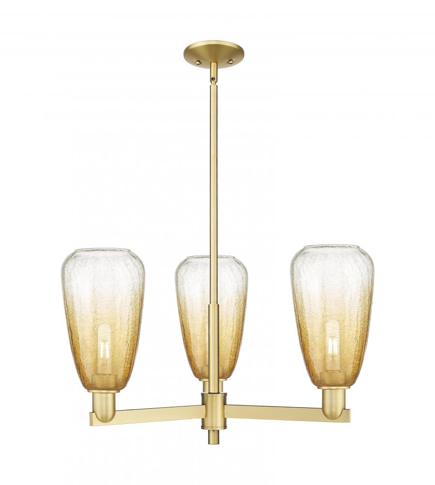Brookhaven Almond - 3 Light - 18 inch - Satin Gold - Flush Mount