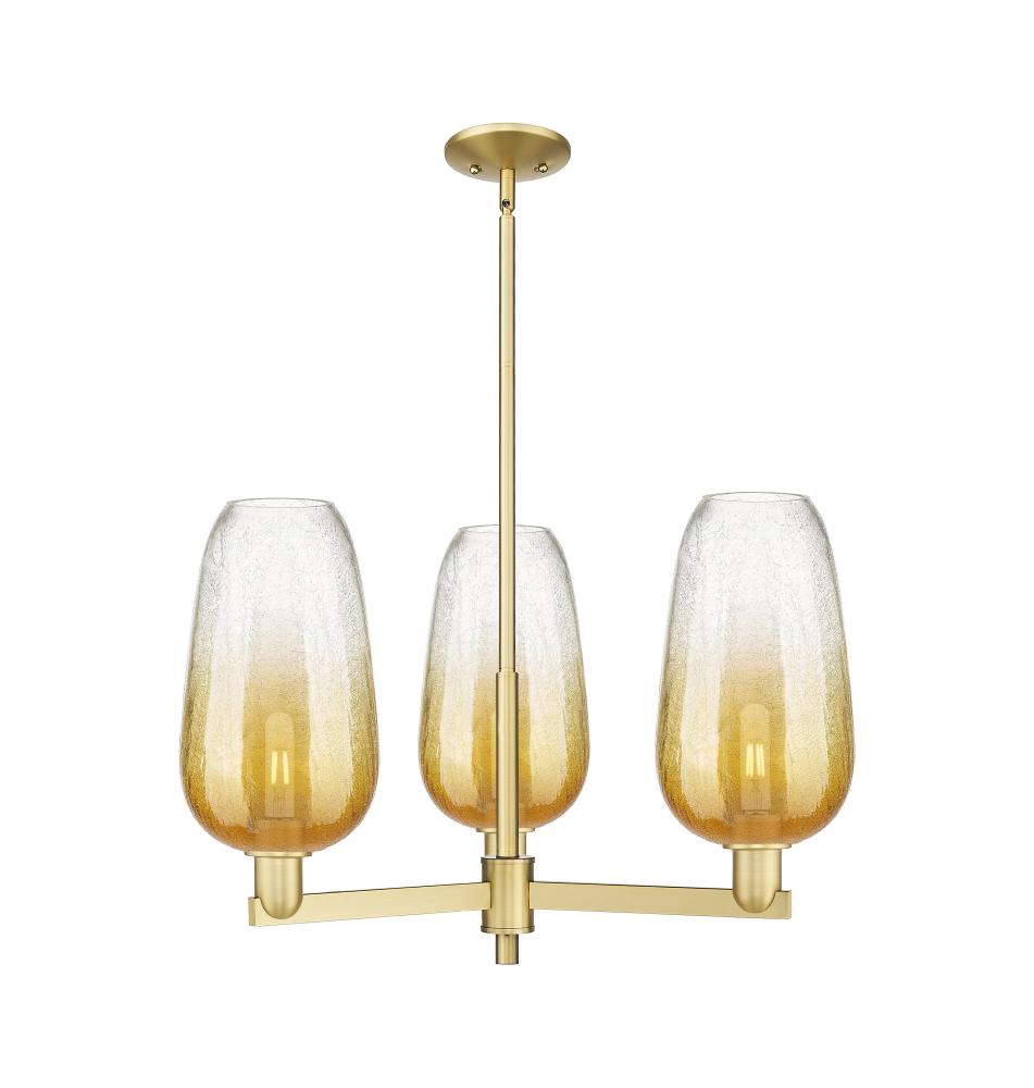Brookhaven Flute - 3 Light - 18 inch - Satin Gold - Flush Mount