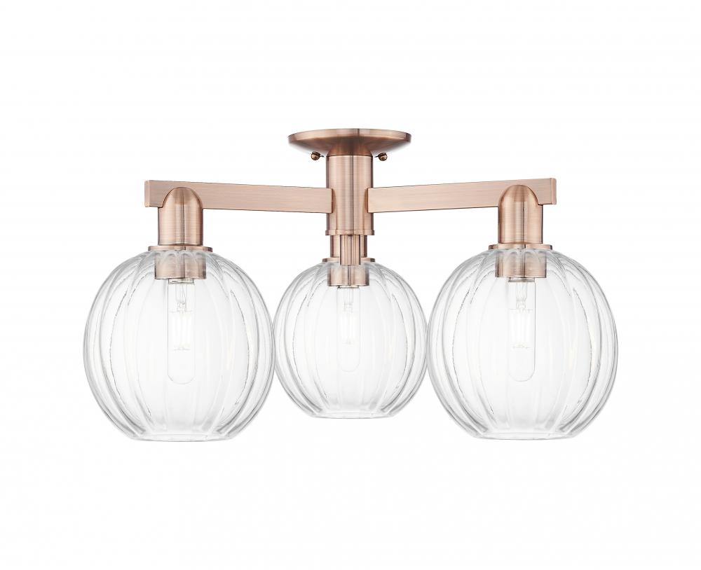 Preston - 3 Light - 6 inch - Antique Copper - Semi-Flush Mount