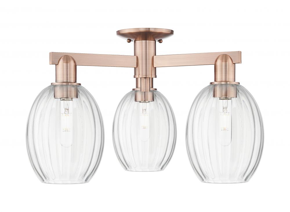 Preston - 3 Light - 6 inch - Polished Chrome - Semi-Flush Mount