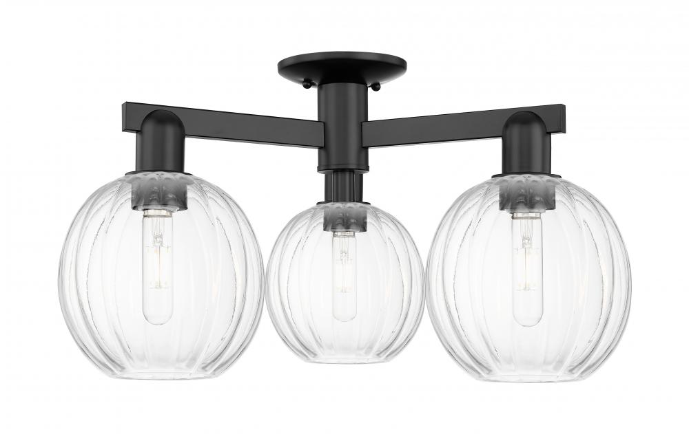 Preston - 3 Light - 6 inch - Matte Black - Semi-Flush Mount