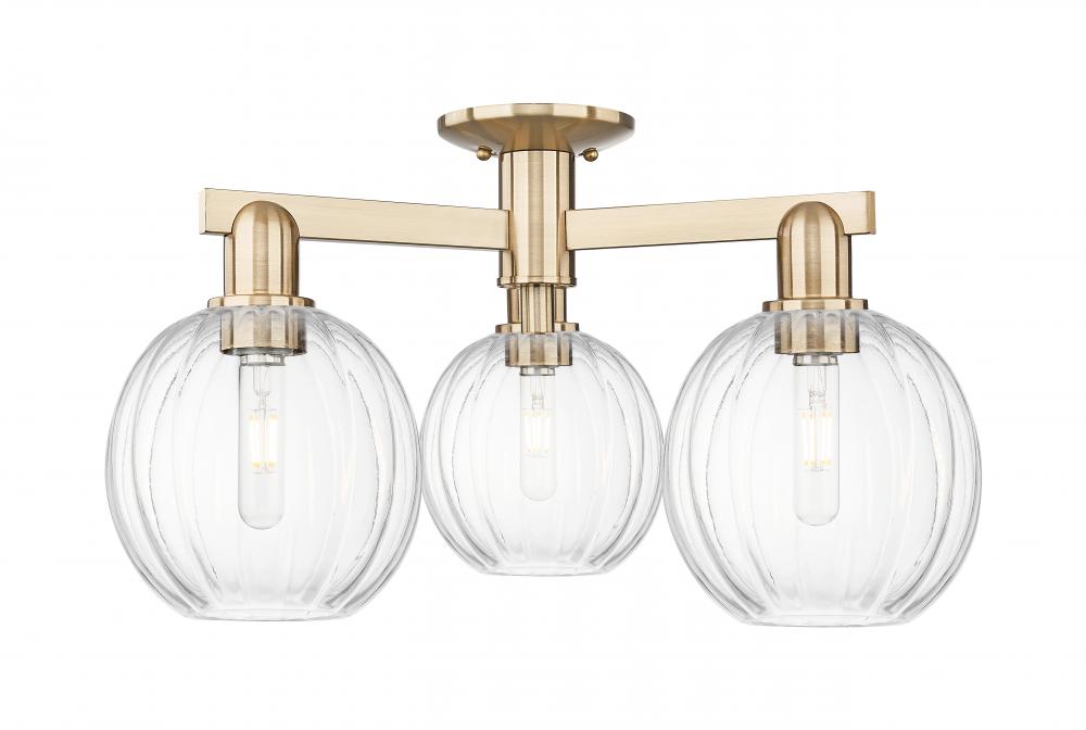 Preston - 3 Light - 6 inch - Champagne Bronze - Semi-Flush Mount