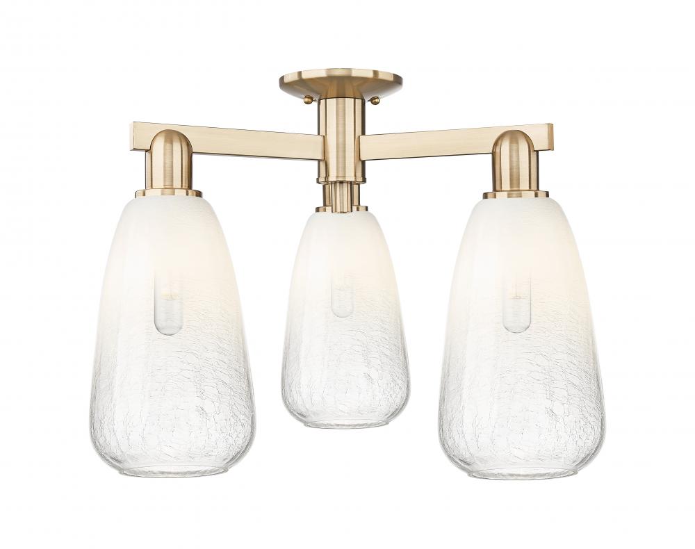 Brookhaven Almond - 3 Light - 6 inch - Champagne Bronze - Semi-Flush Mount