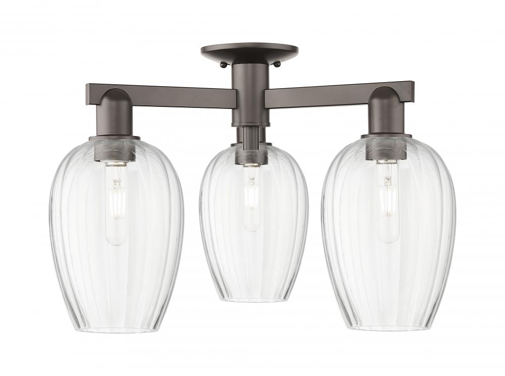 Preston - 3 Light - 6 inch - Oil Rubbed Bronze - Semi-Flush Mount