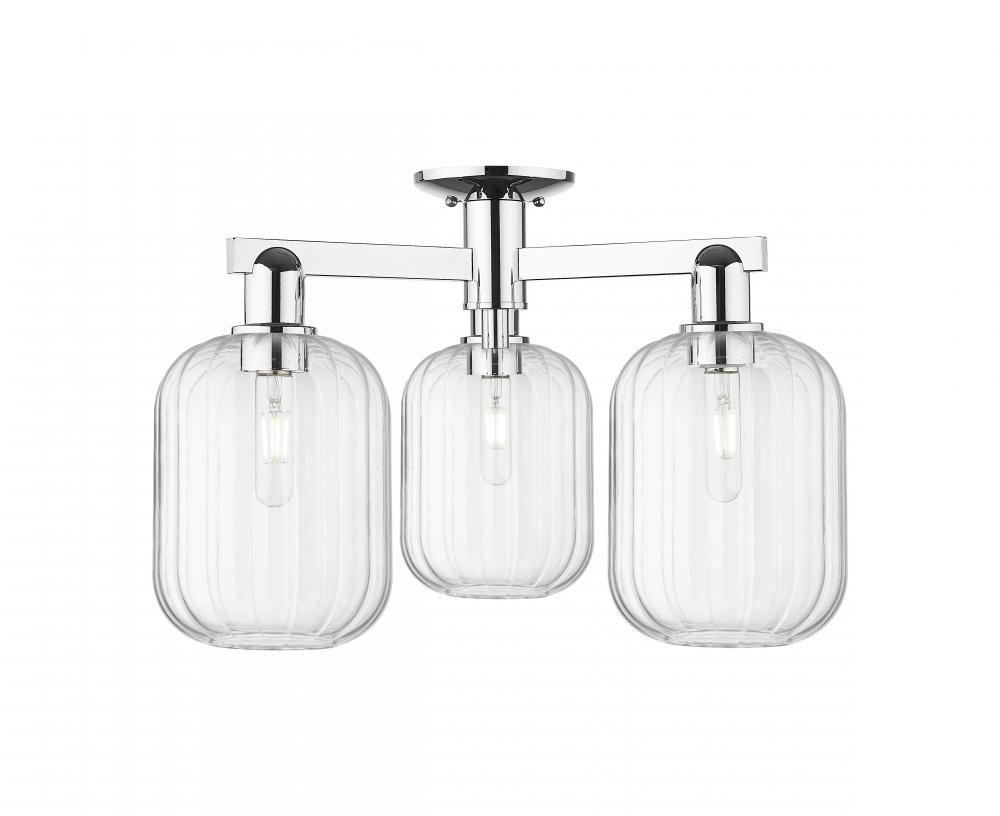 Preston - 3 Light - 6 inch - Polished Chrome - Semi-Flush Mount