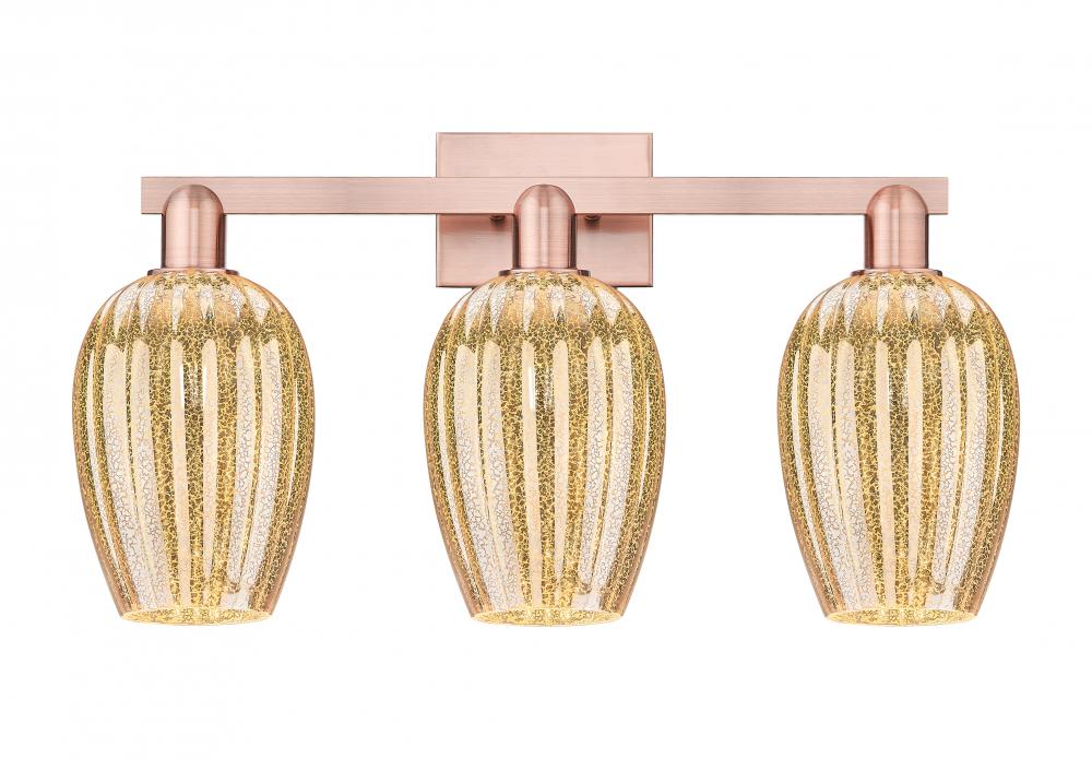 Preston - 3 Light - 26 inch - Satin Gold - Bath Vanity Light
