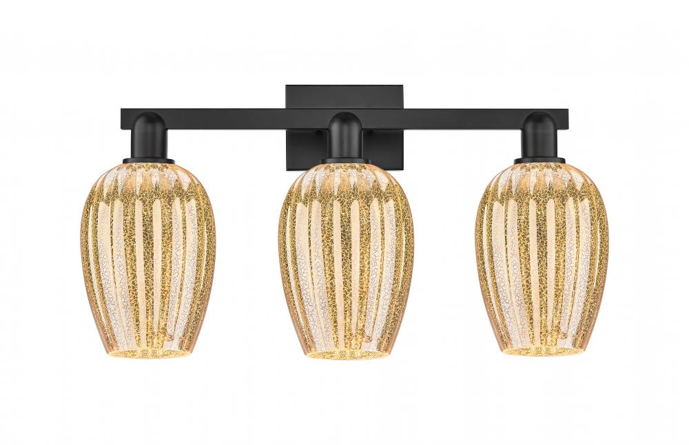 Preston - 3 Light - 26 inch - Matte Black - Bath Vanity Light
