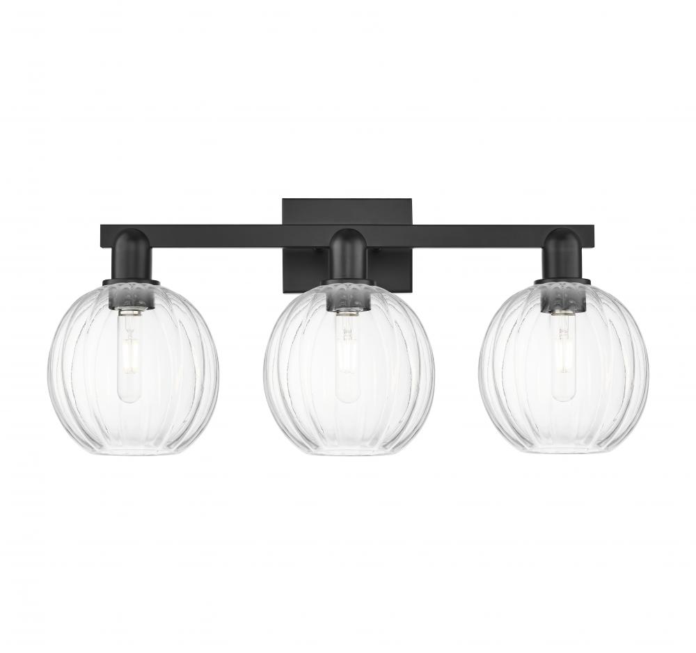 Preston - 3 Light - 26 inch - Matte Black - Bath Vanity Light