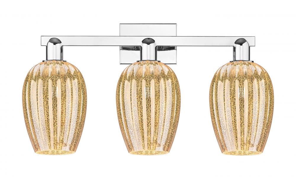 Preston - 3 Light - 26 inch - Polished Chrome - Bath Vanity Light