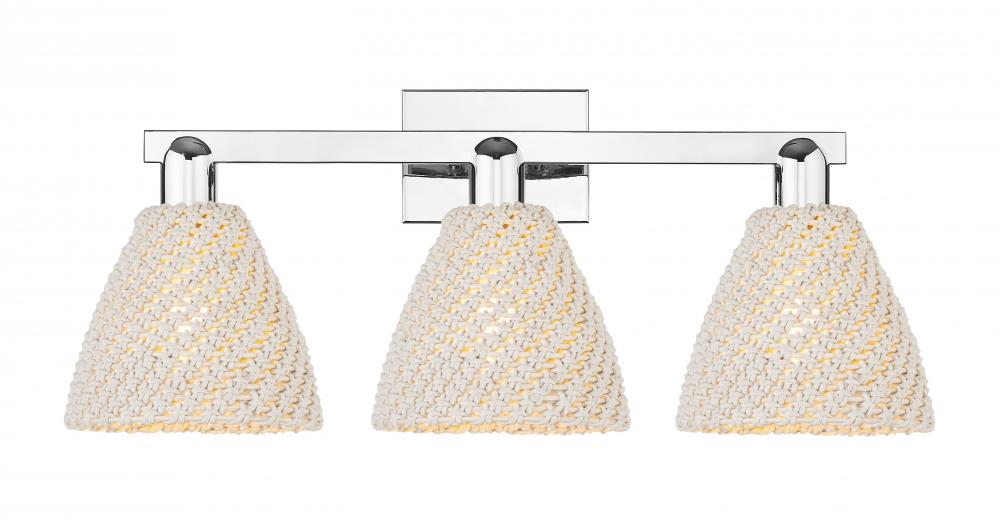 Bristol Natural - 3 Light - 26 inch - Polished Chrome - Bath Vanity Light