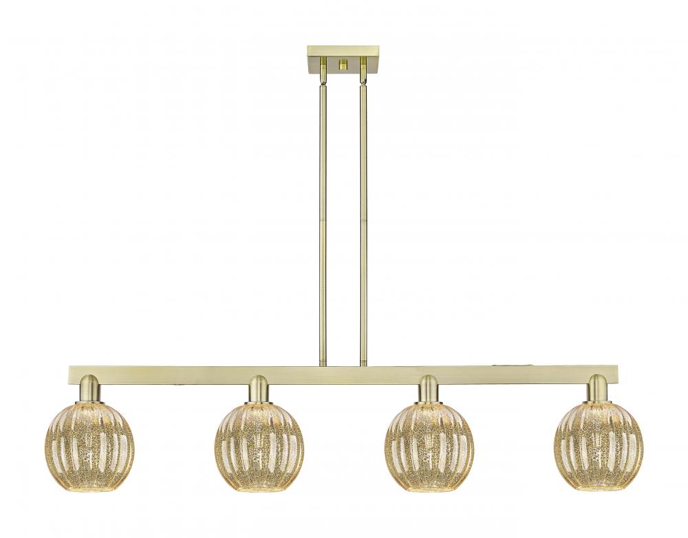Preston - 4 Light - 48 inch - Antique Brass - Cord hung - Island Light