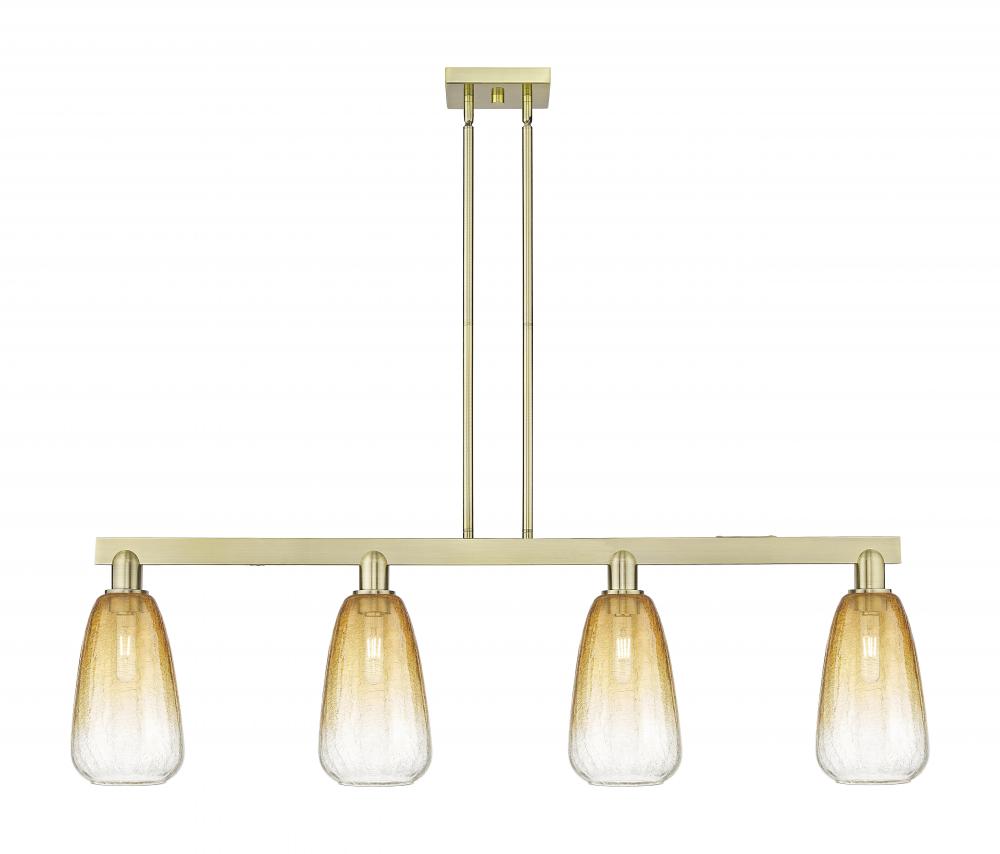 Brookhaven Almond - 4 Light - 48 inch - Antique Brass - Cord hung - Island Light