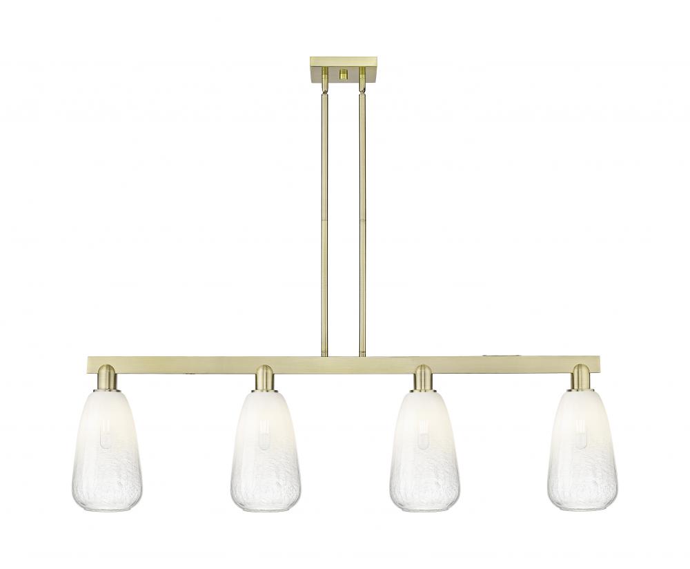 Brookhaven Almond - 4 Light - 48 inch - Antique Brass - Cord hung - Island Light