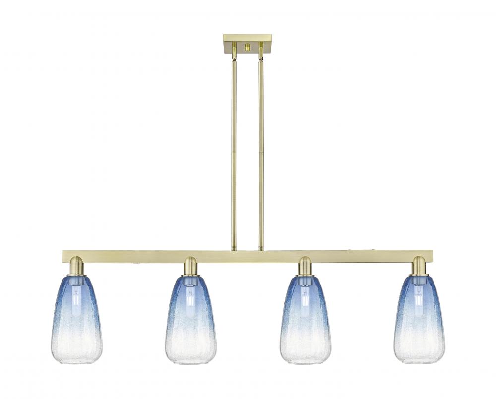Brookhaven Almond - 4 Light - 48 inch - Antique Brass - Cord hung - Island Light