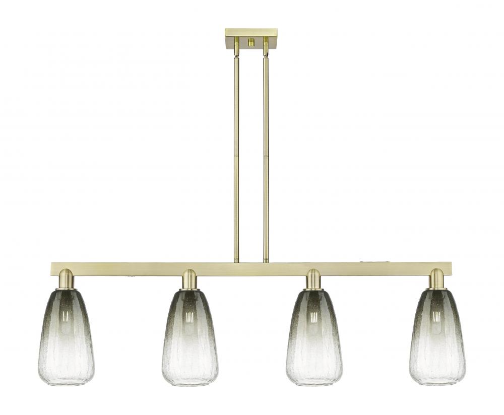 Brookhaven Almond - 4 Light - 48 inch - Antique Brass - Cord hung - Island Light