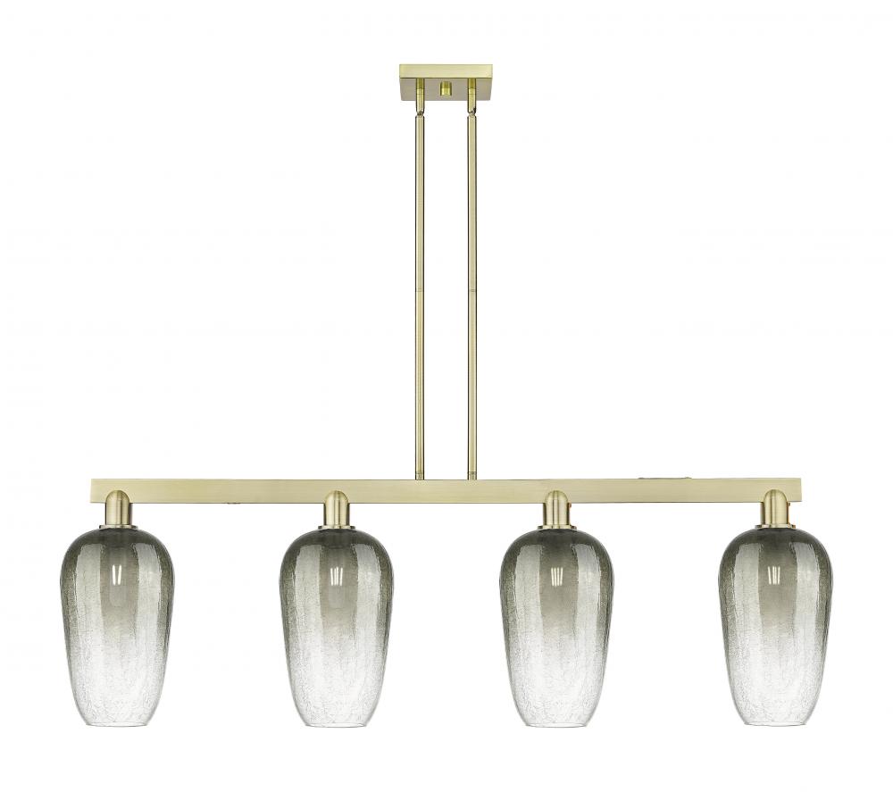 Brookhaven Flute - 4 Light - 48 inch - Antique Brass - Cord hung - Island Light