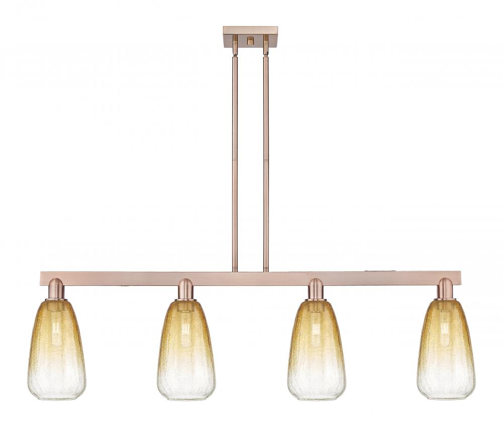Brookhaven Almond - 4 Light - 48 inch - Antique Copper - Cord hung - Island Light