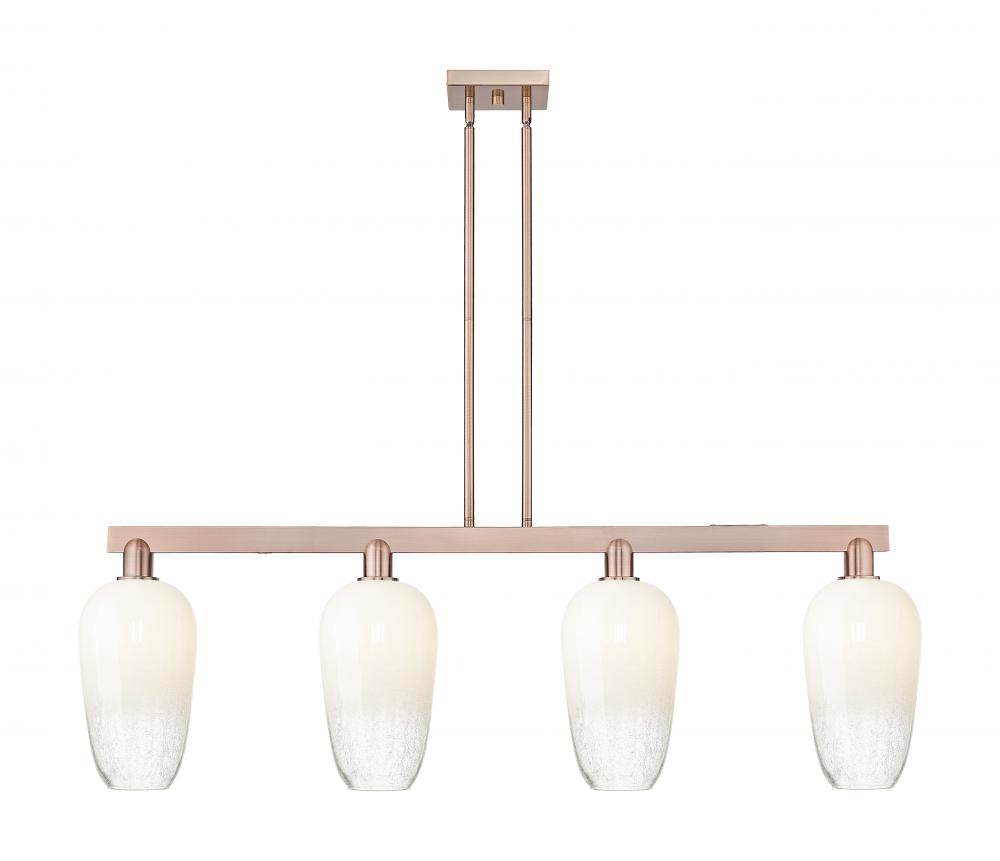 Brookhaven Flute - 4 Light - 48 inch - Antique Copper - Cord hung - Island Light