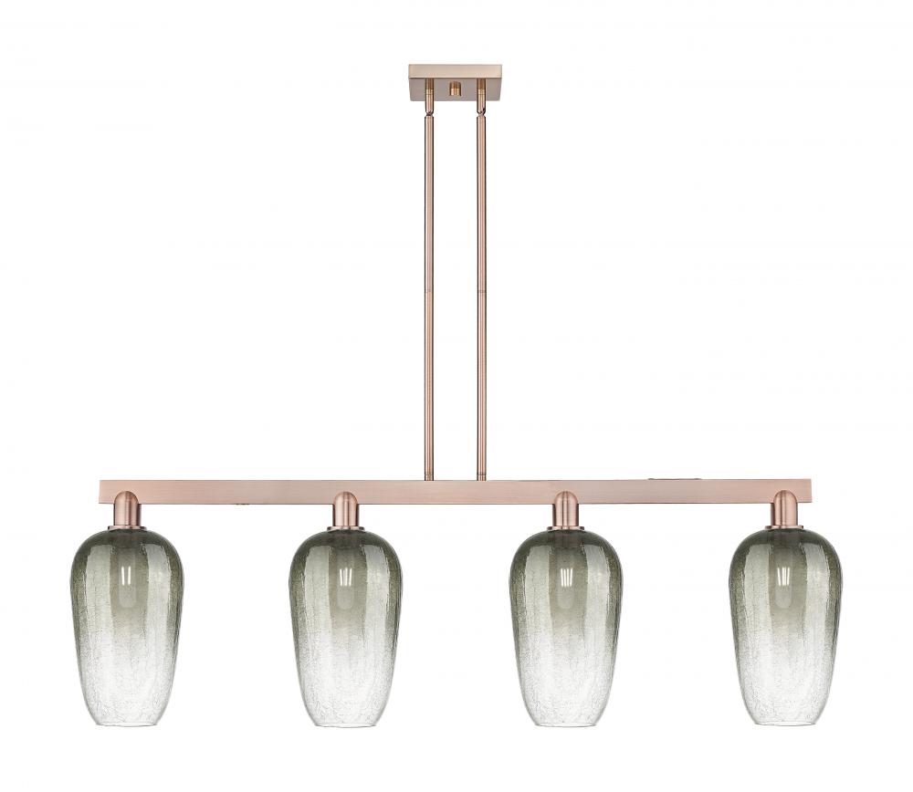 Brookhaven Flute - 4 Light - 48 inch - Antique Copper - Cord hung - Island Light