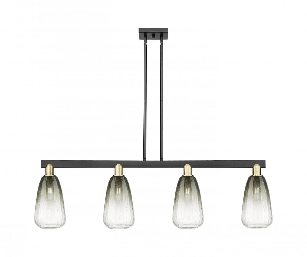Brookhaven Almond - 4 Light - 48 inch - Black Antique Brass - Cord hung - Island Light