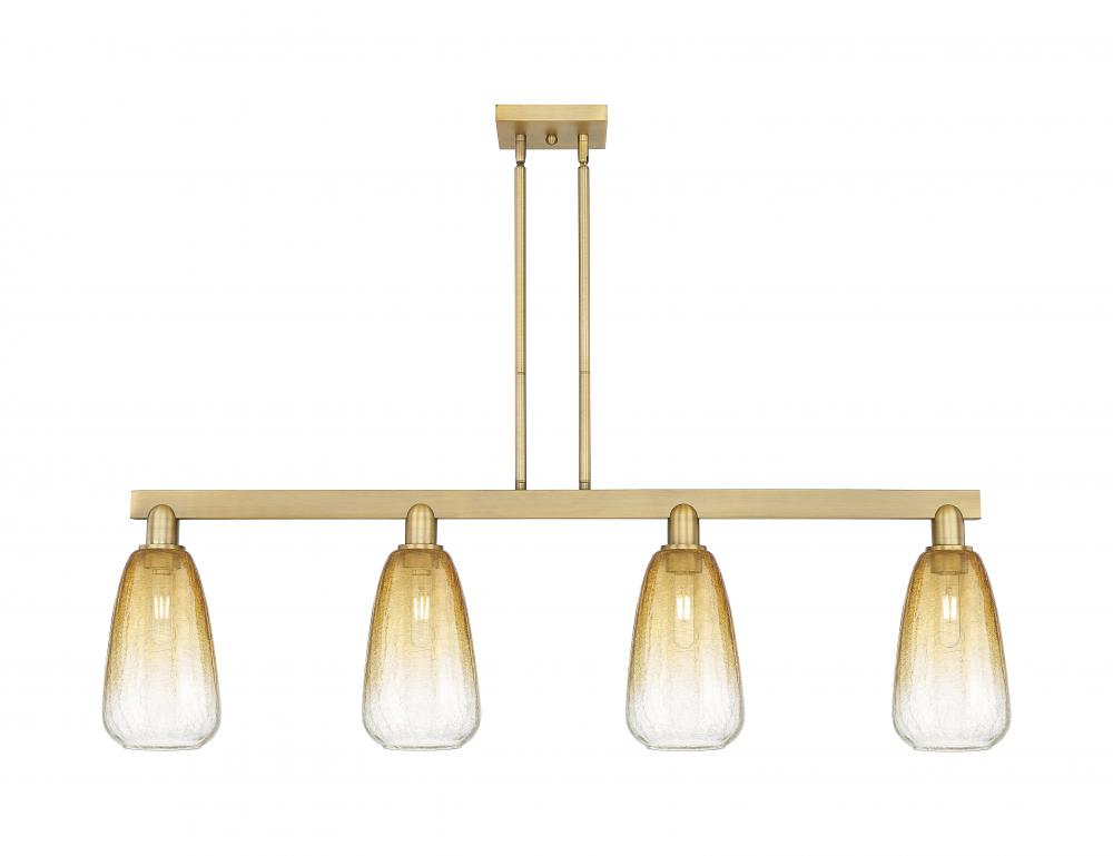Brookhaven Almond - 4 Light - 48 inch - Brushed Brass - Cord hung - Island Light
