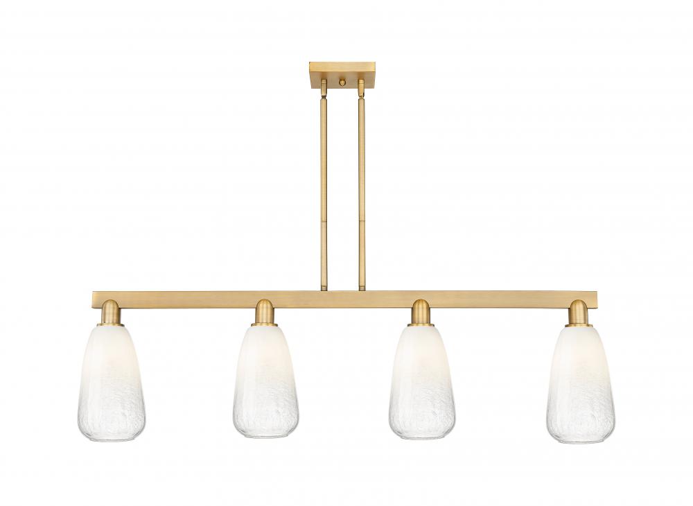 Brookhaven Almond - 4 Light - 48 inch - Brushed Brass - Cord hung - Island Light