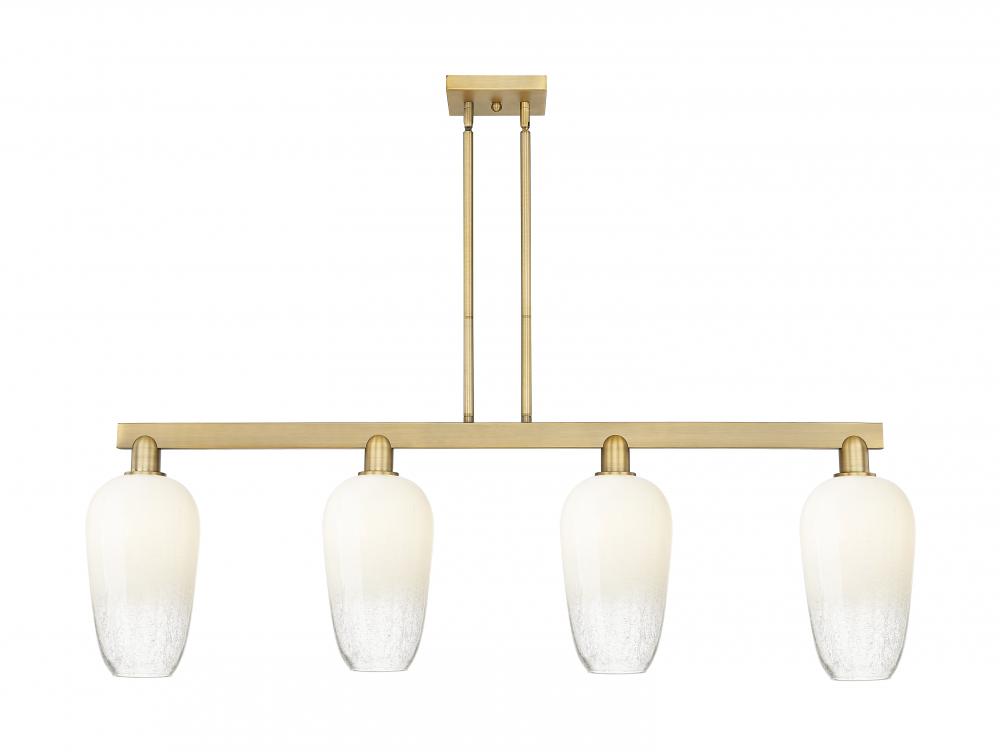 Brookhaven Flute - 4 Light - 48 inch - Brushed Brass - Cord hung - Island Light