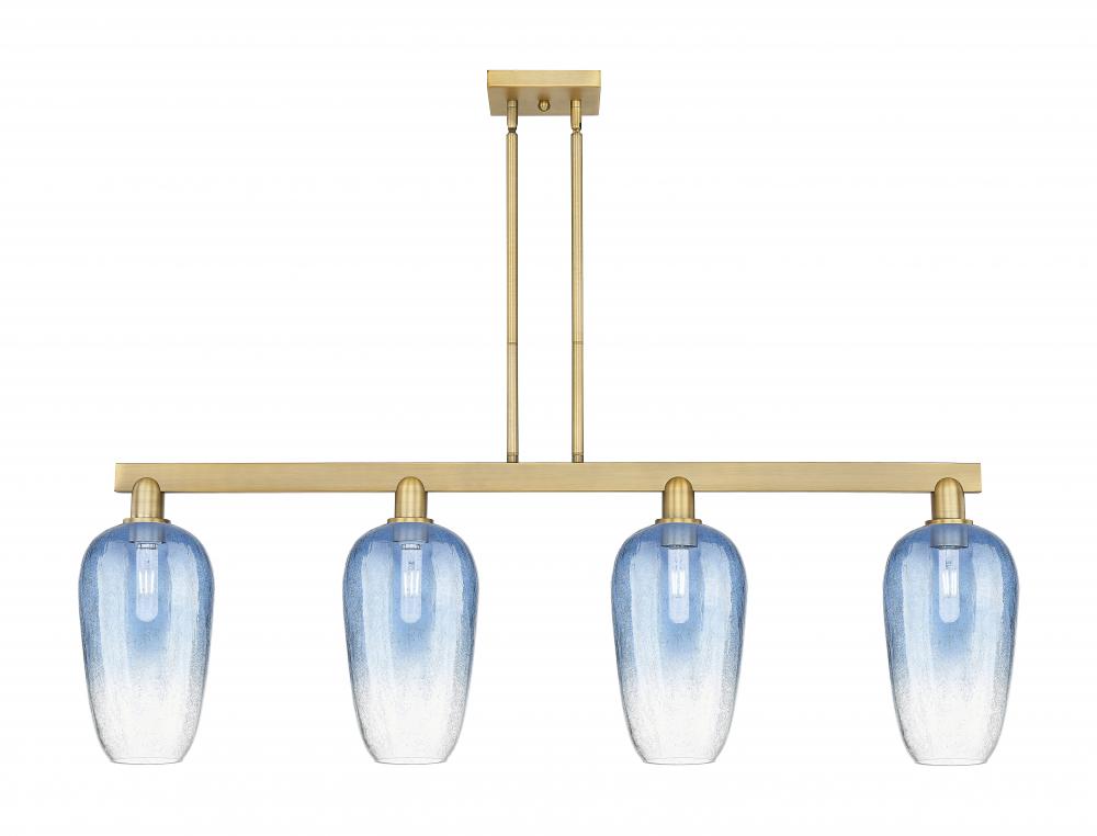 Brookhaven Flute - 4 Light - 48 inch - Brushed Brass - Cord hung - Island Light