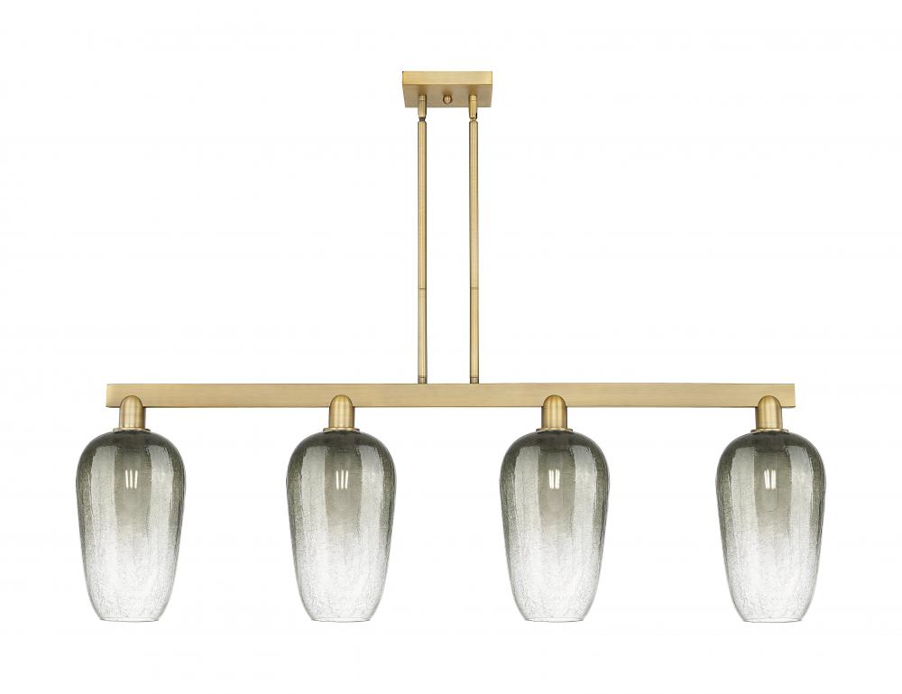 Brookhaven Flute - 4 Light - 48 inch - Brushed Brass - Cord hung - Island Light