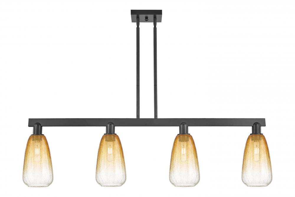 Brookhaven Almond - 4 Light - 48 inch - Matte Black - Cord hung - Island Light