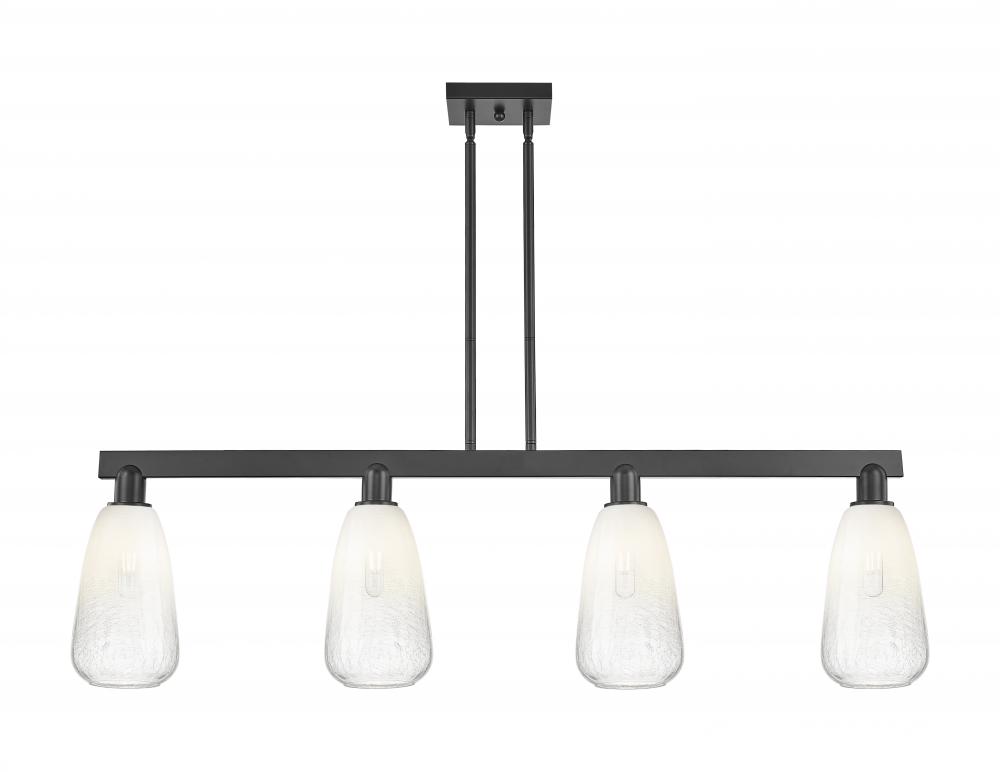 Brookhaven Almond - 4 Light - 48 inch - Matte Black - Cord hung - Island Light