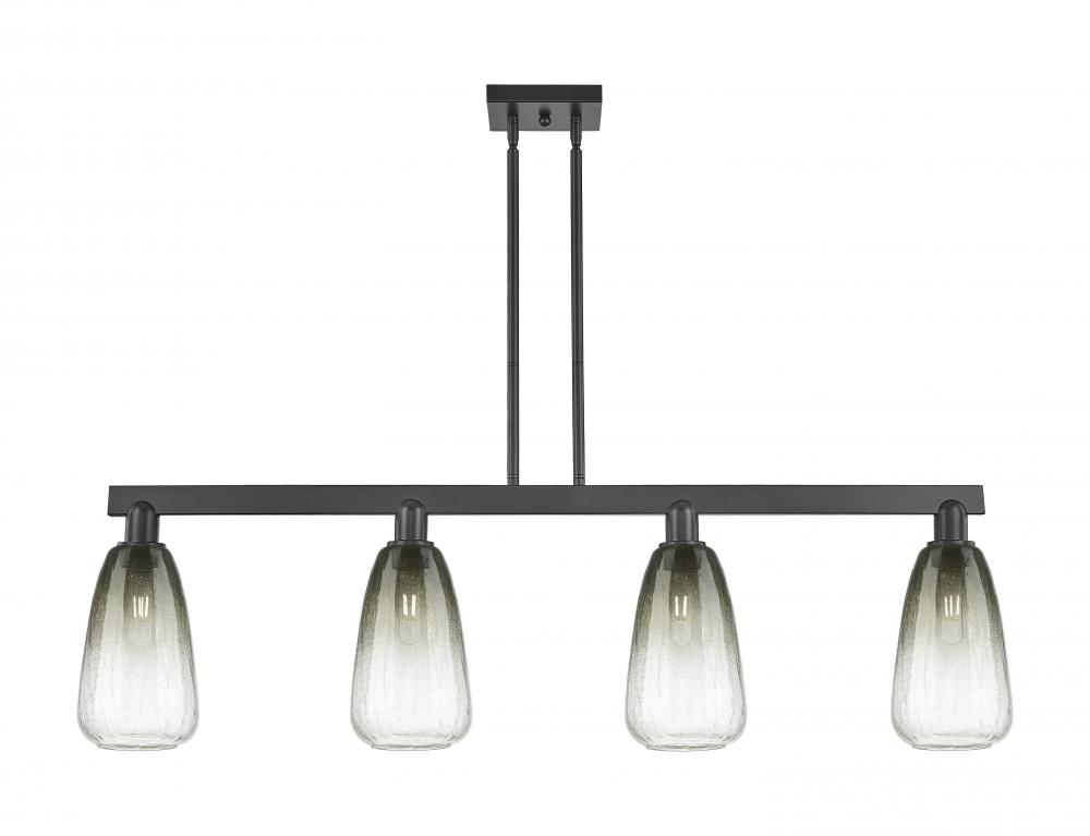 Brookhaven Almond - 4 Light - 48 inch - Matte Black - Cord hung - Island Light